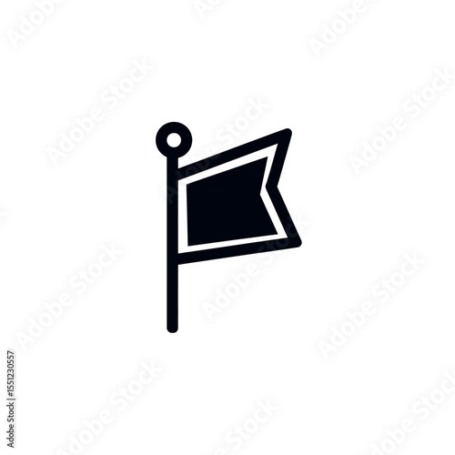 Simple flag signifies position indicator location minimal background vector icon