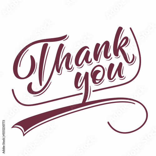 Elegant thank you typography expressing gratitude with decorative flourishes