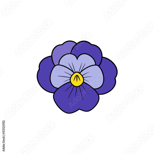 pansy flower  full concept on white background  .svg