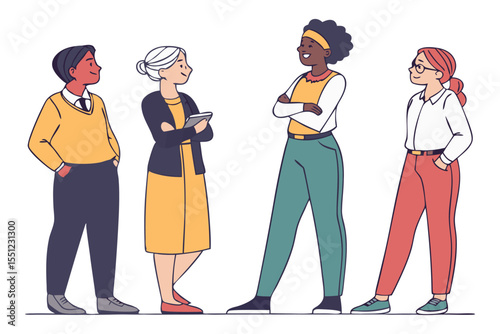 Collaboration and Inclusion: Group of Individuals stand together, embodying unity and celebrating collective strength and cooperation.