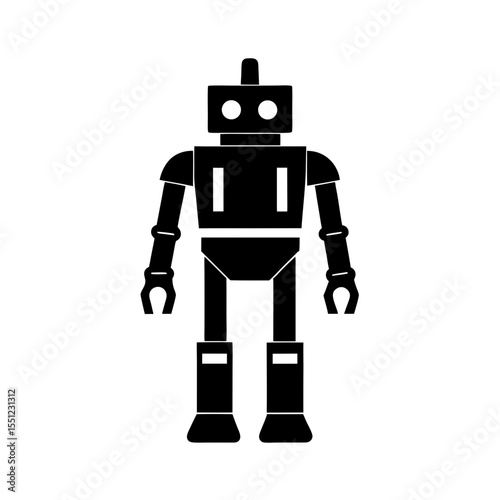 robot icon silhouette on white background.svg