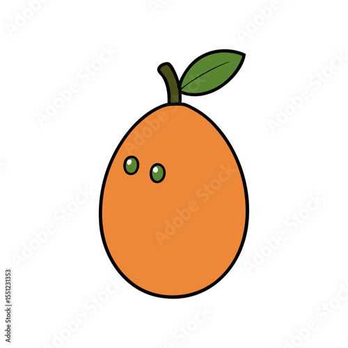 sapodilla fruit on white background   .svg