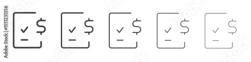 Invoice icon outline ilustration vector symbol