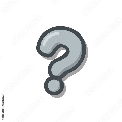 Grey questionmark poses inquiries on a plain background for clarity