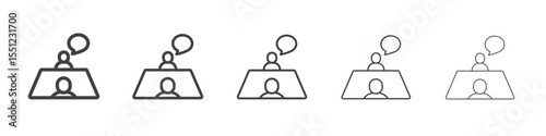 Job interview icon outline ilustration vector symbol