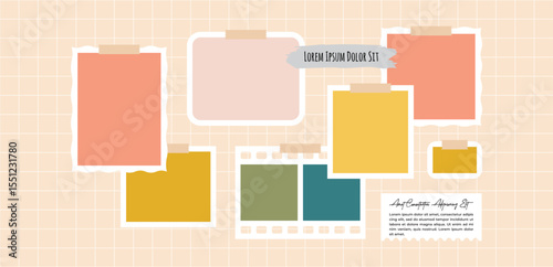 Pictures or photos frame collage layout abstract photo frames and digital photo wall template