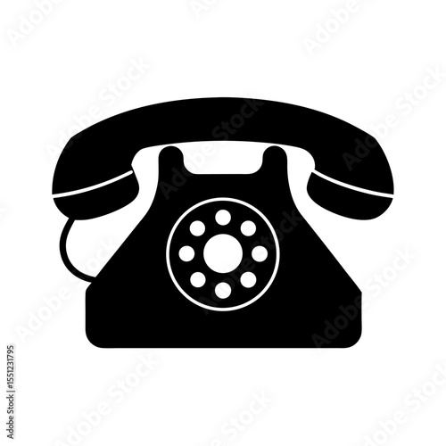 telephone icon silhouette on white background.svg