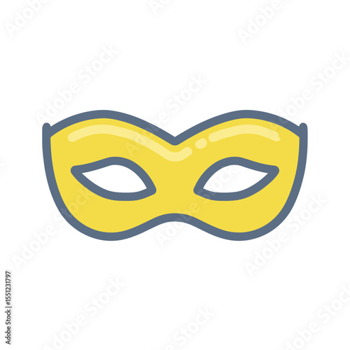 Icon mask hides identity during masquerade celebration isolated