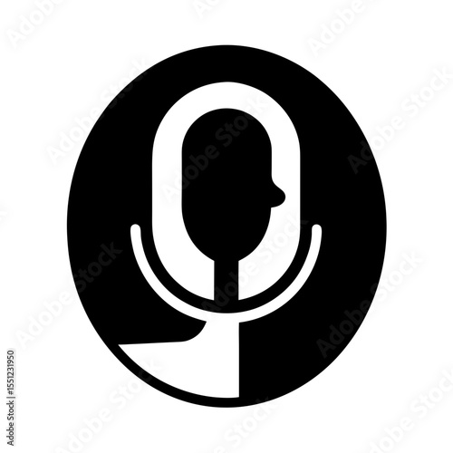 voice assistant icon silhouette on white backgroun.svg
