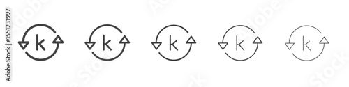 K sync icon outline ilustration vector symbol