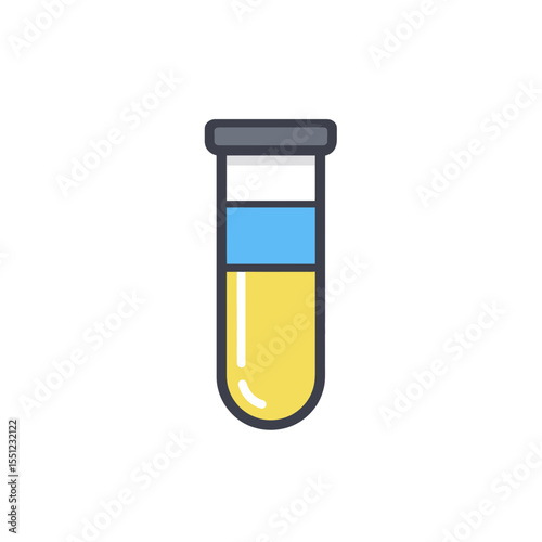 Colorful test tube displays liquids in laboratory analysis icon graphic