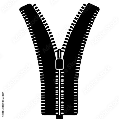 zipper isolated on white background