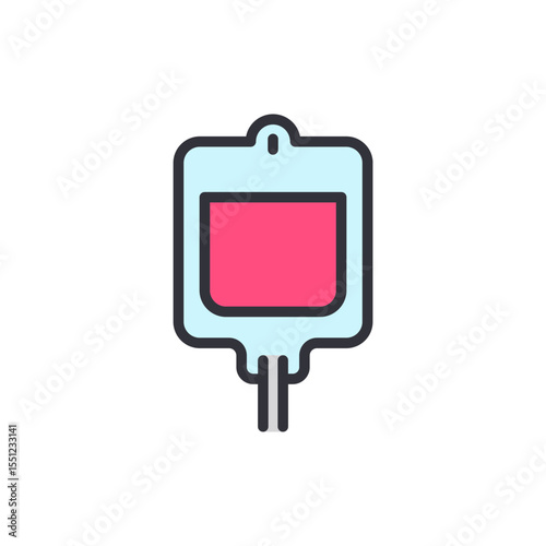 Intravenous Infusion Bag Depicting Medical Treatment And Healthcare