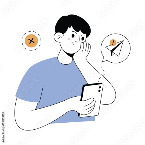Message Not Sent Modern illustrations. Eps 10 file on transparent background