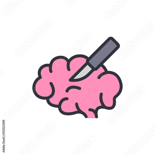 Brain Surgery Concept Illustrating Neurosurgical Intervention Icon Style