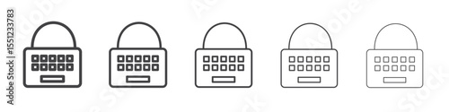 Key cip icon outline ilustration vector symbol