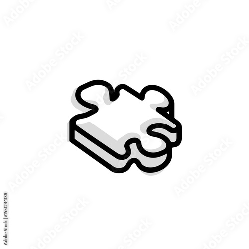 Puzzle piece icon displays shape on white background vector design element
