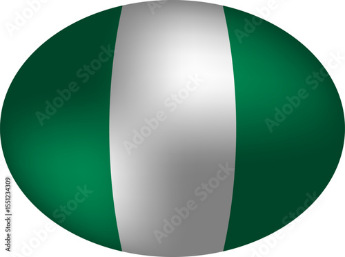 Nigeria Flag - Oval, Sphere & Egg-Shaped National Symbol.eps