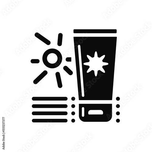Sunscreen icon in a minimalist style representing a beach theme