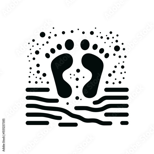 Footprints in sand icon in minimalist style representing beach theme