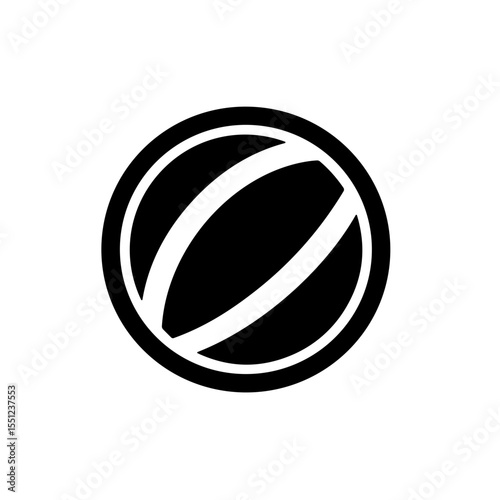 Beach ball icon in minimalist style representing beach theme