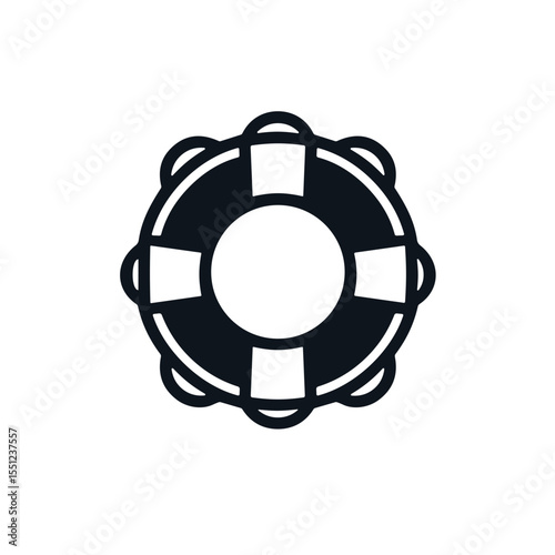 Lifebuoy icon in minimalist style representing beach theme