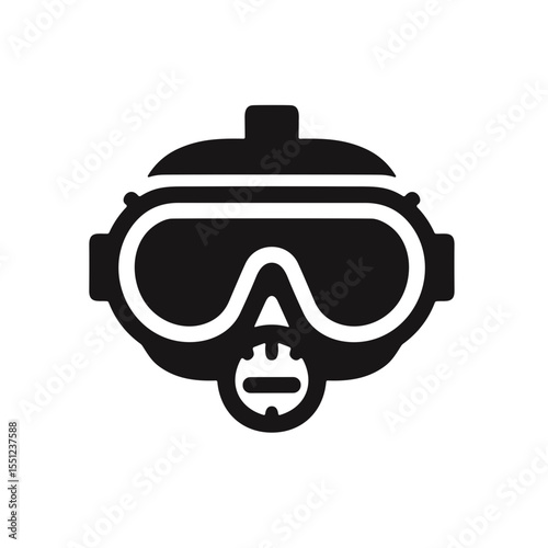 Diving mask icon in minimalist style representing beach theme