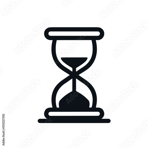 Hourglass icon in a minimalist style representing a beach theme