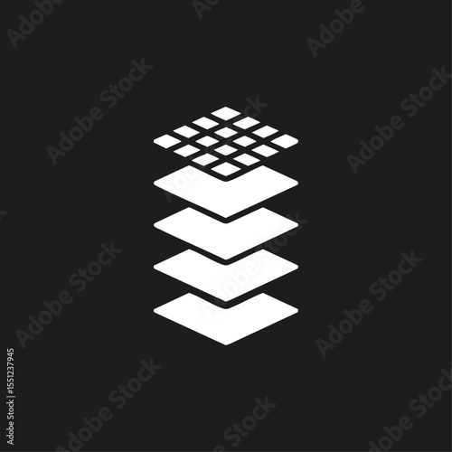 Layers icon logo flat vector design