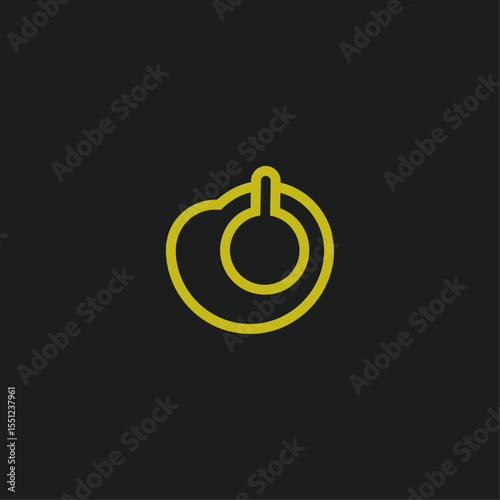Poached egg icon logo flat vector design