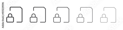 Locked file icon outline ilustration vector symbol