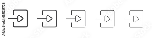 Login icon outline ilustration vector symbol