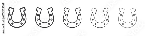 lucky horseshoe icon outline ilustration vector symbol