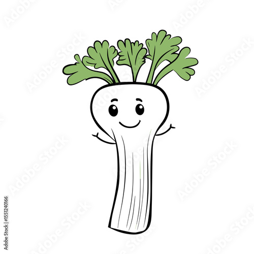 Cute cartoon radish character with vibrant colors and cheerful expression on a white background