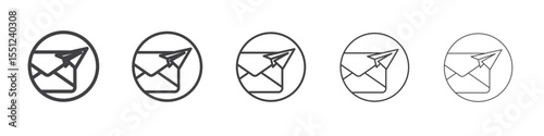 Mail message icon outline ilustration vector symbol