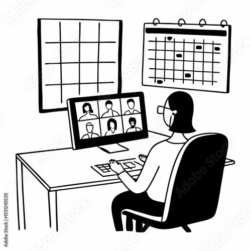 Teletherapy and Online Counseling Scene with Secure Chat, Video Call, and Calendar Integration