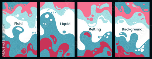 flmb3.epsMelting dynamic waves pattern summer covers. Bubble splashes and streams vector pack box covers. Fluid liquid flowing paint patterns. Wavy surface brochures. Liquid droplets, melting shapes