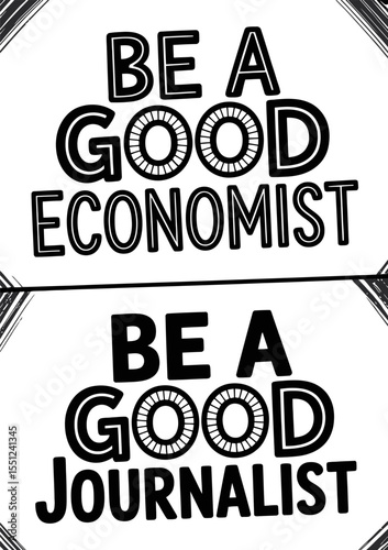 Become an economist or journalist career advice motivation inspiration future job study guide profession 101 editable stock vector illustration