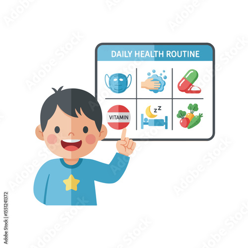 Daily Health Routine for Kids Healthy Habits Chart