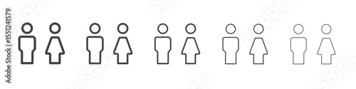 man and woman toilet sign icon outline ilustration vector symbol