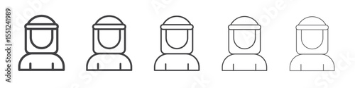 man in wearing a keffiyeh icon outline ilustration vector symbol