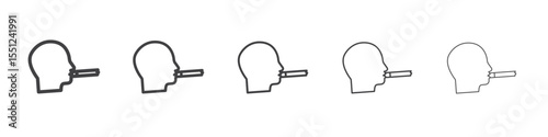 man smoking cigarette icon outline ilustration vector symbol