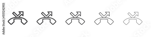 Missed call icon outline ilustration vector symbol