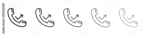 Missed call icon outline ilustration vector symbol