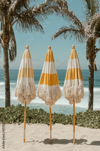 Three beach umbrellas 