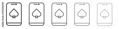 Mobile casino icon outline ilustration vector symbol