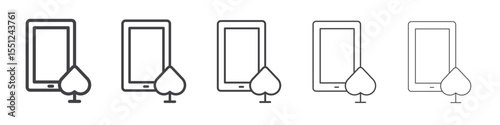 Mobile casino icon outline ilustration vector symbol