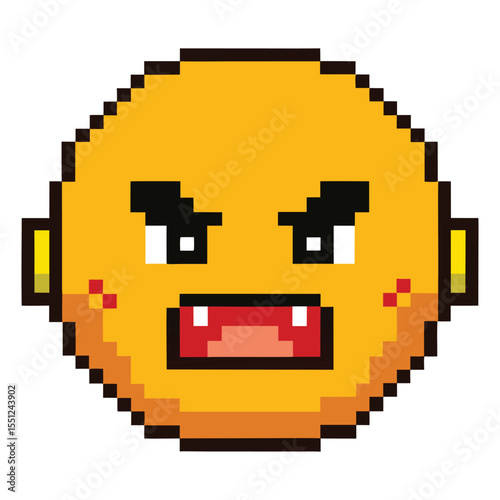 Pixel angry face