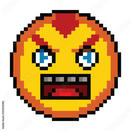 Pixel angry face