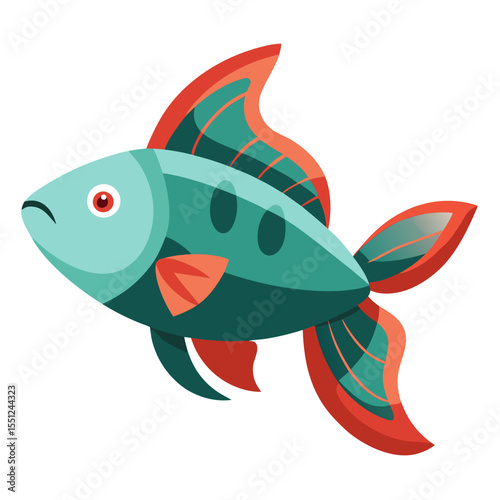 Modern Marlin Fish Vector on White